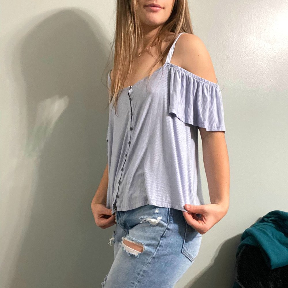 American Eagle Outfitters Blue Striped Tank Top